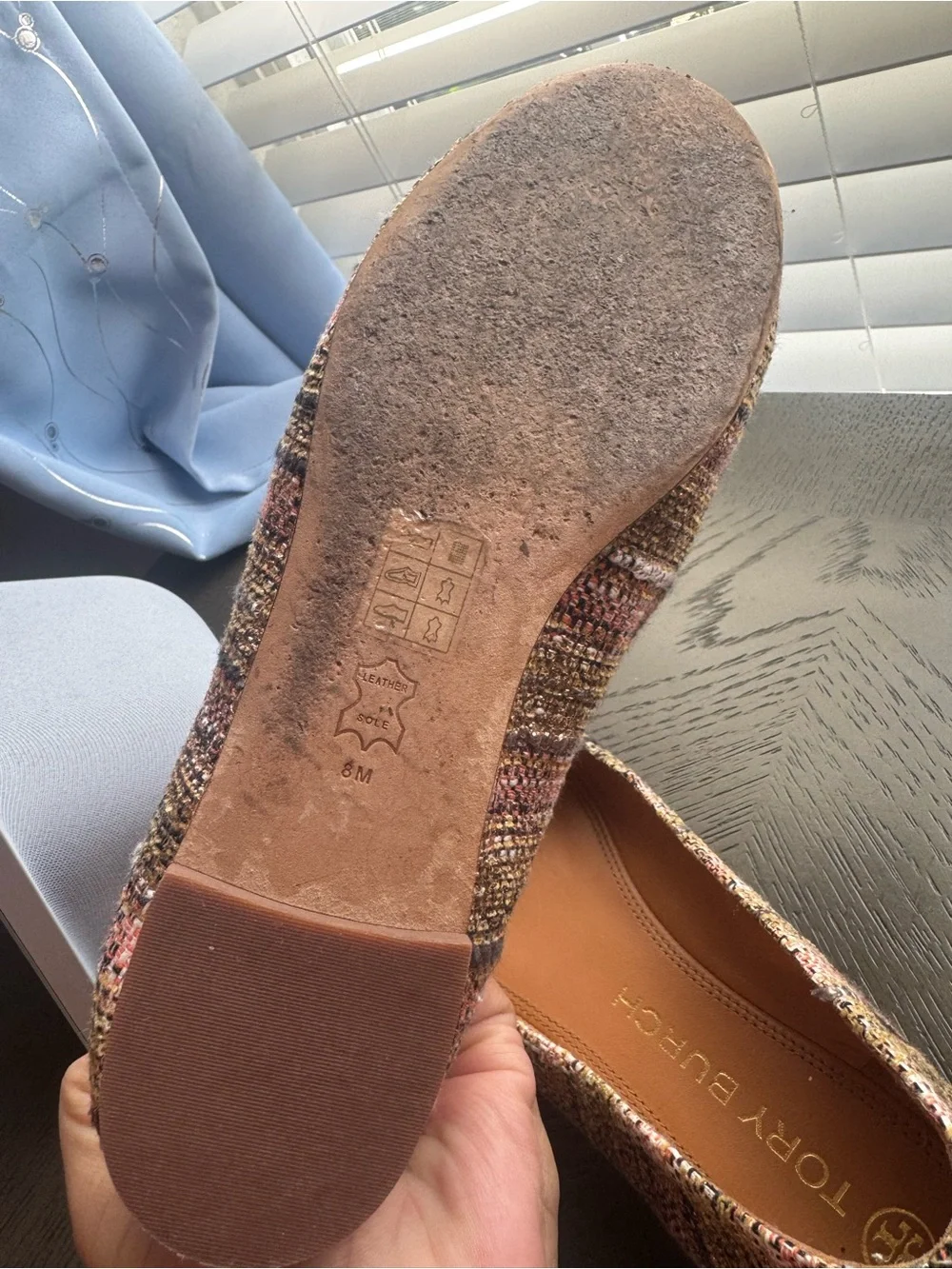 Tory Burch Rose Gold Crystal-Embellished Ballet Flats